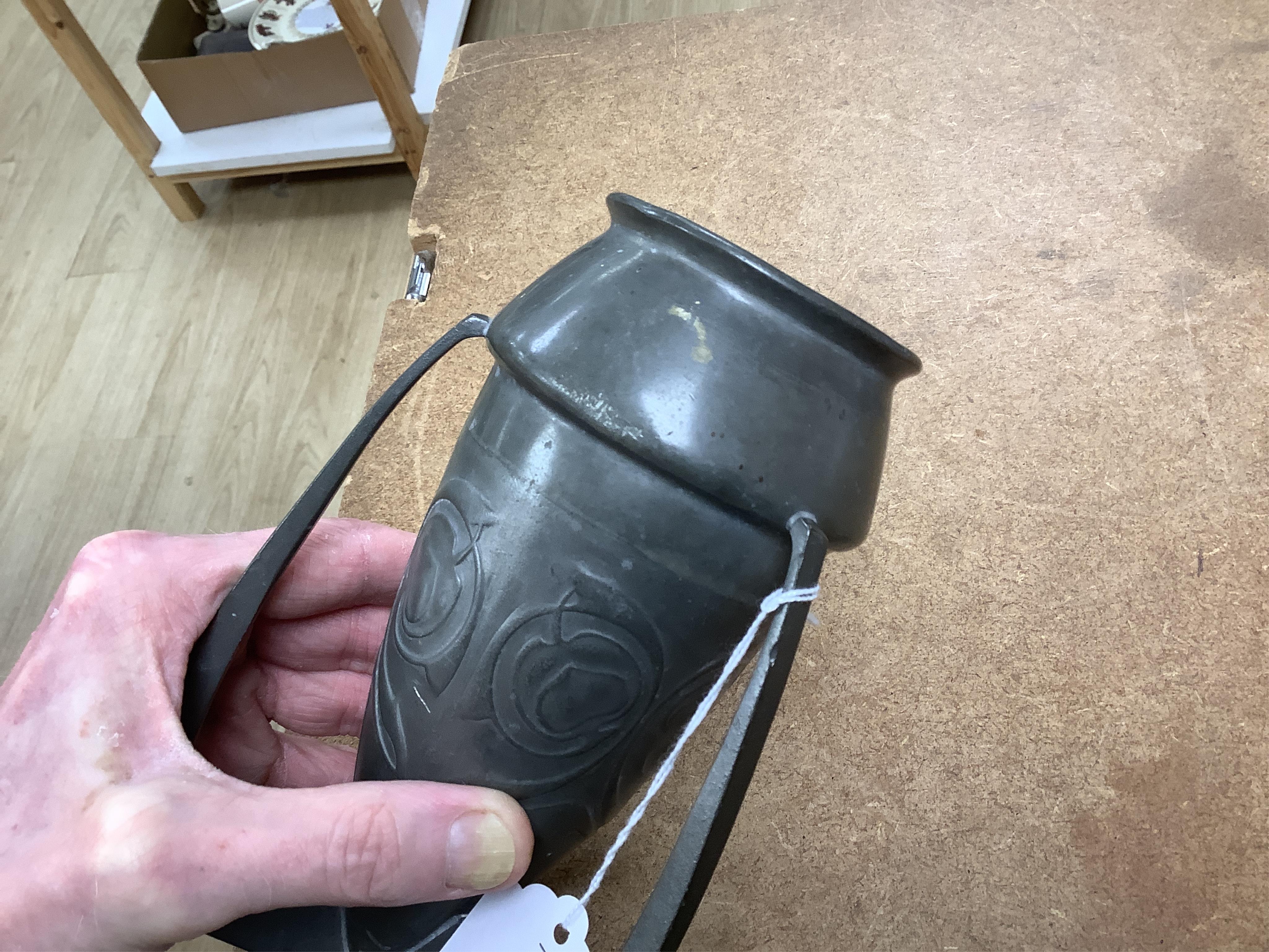 Archibald Knox, a Liberty & Co. Tudric pewter vase, numbered 0226 to the base, 19cm high